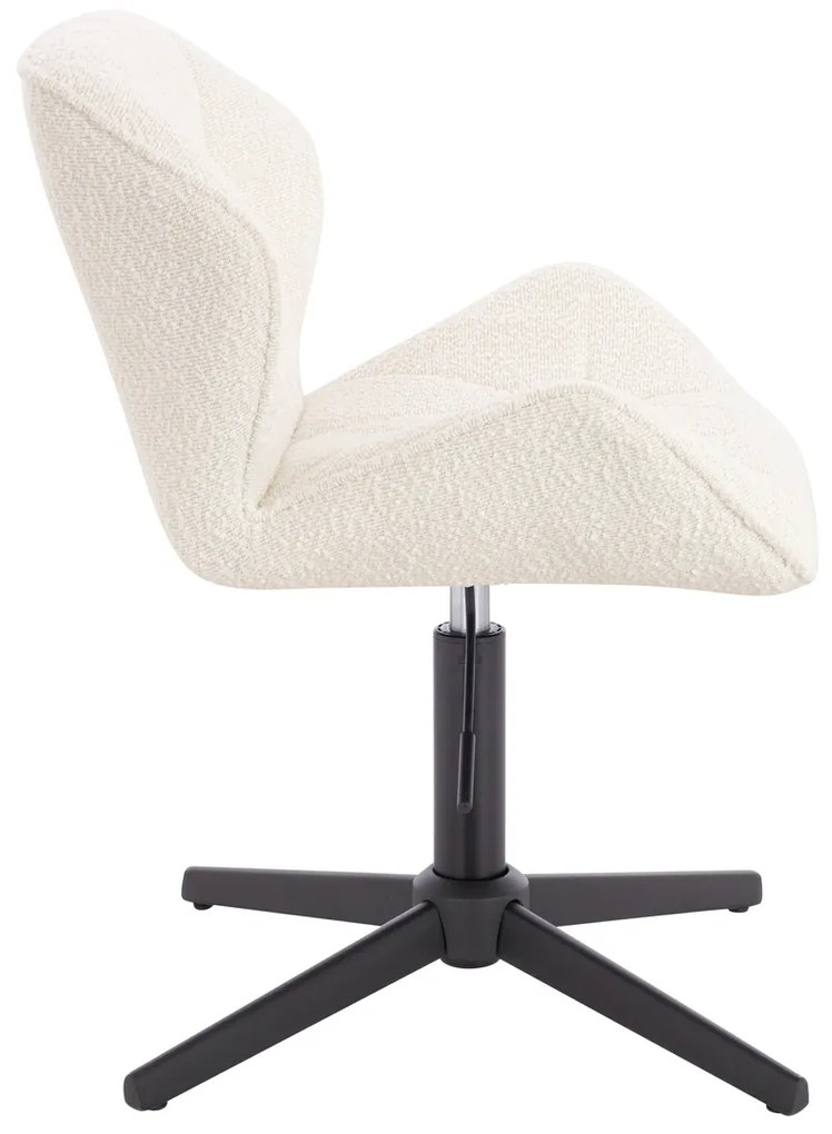 HR111CROSS Scaun Crem Boucle cu Bază Neagră