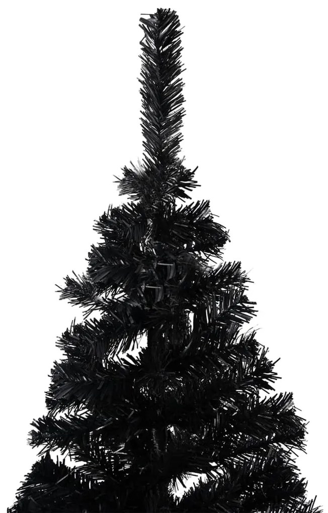 Brad de Craciun artificial cu LED-uri globuri negru 120 cm PVC Negru si auriu, 120 x 65 cm, 1
