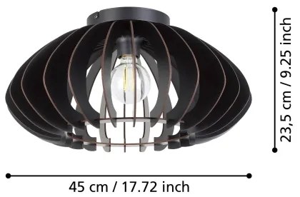 Plafonieră Eglo 901001 COSSANO 1xE27/40W/230V d. 45 cm negru