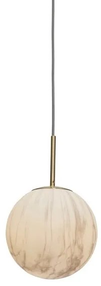Lustra, pendul din sticla cu aspect de marmura Carrara medium auriu