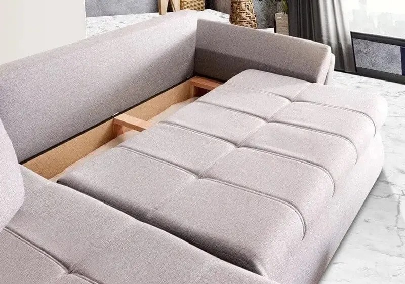 Colțar extensibil dumonde cu ladă de depozitare si sezut confortabil din spuma high-density, Loana Enjoy Grey 270x185 cm