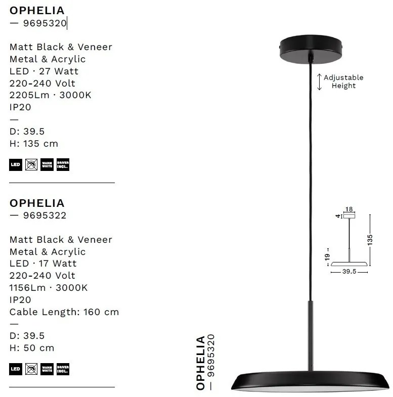 Lustra/Pendul LED design decorativ OPHELIA