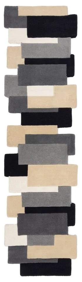 Covor din lână gri 230x60 cm Collage - Flair Rugs