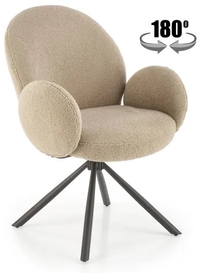 Scaun de dining KIVA, 1 buc., maro