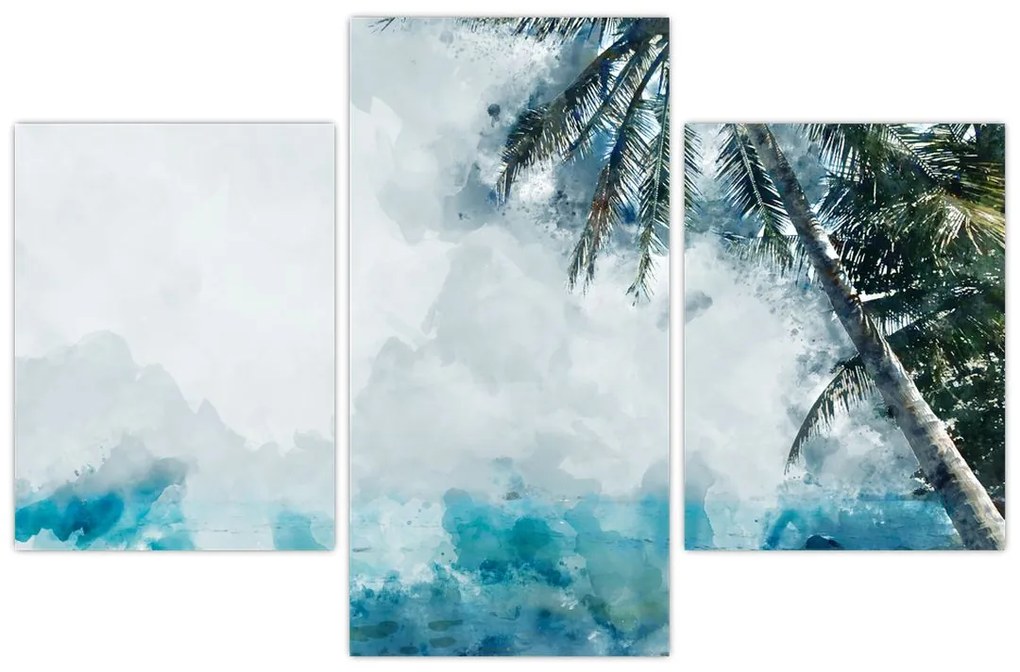 Tablou - Palmier lângă mare (90x60 cm)