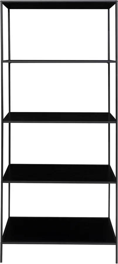 Bibliotecă neagră din metal 80x170x36 cm Vita – House Nordic