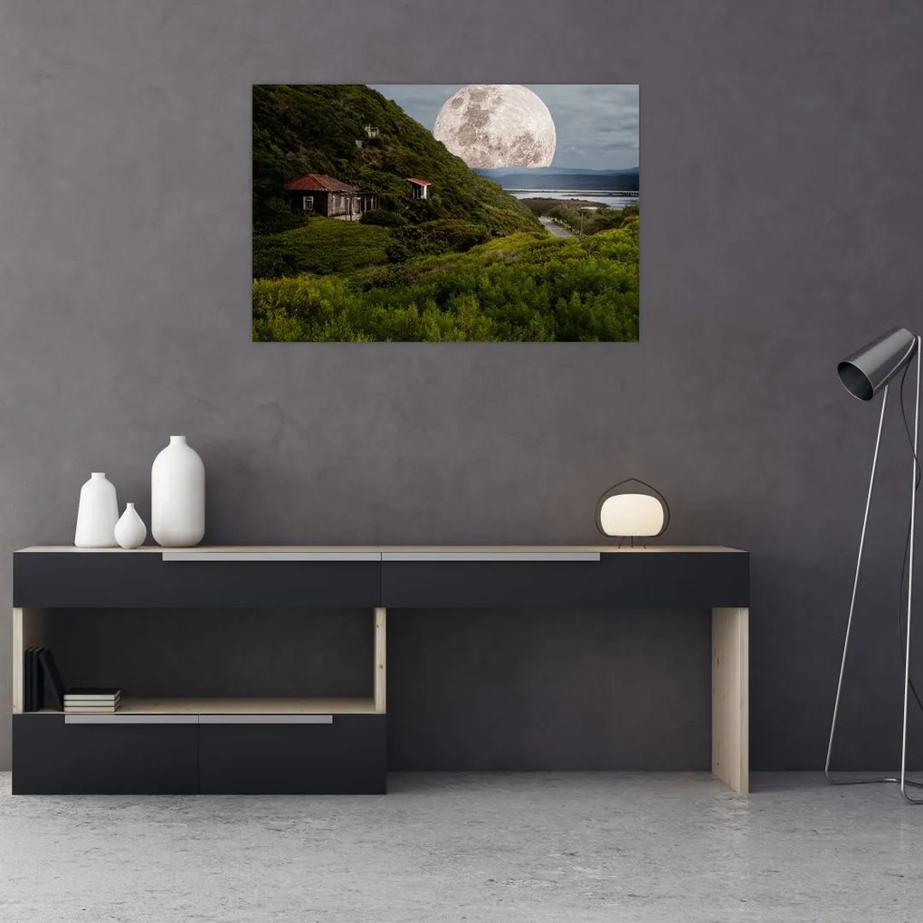 Tablou - peisaj cu luna (90x60 cm)