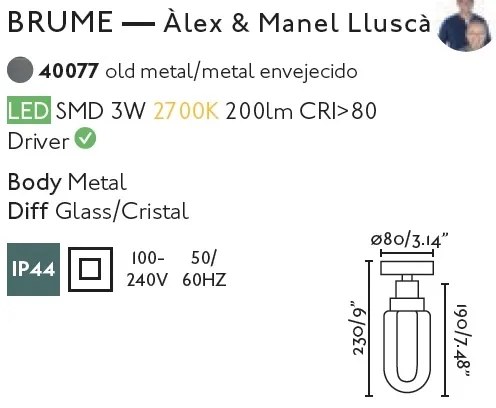Plafoniera LED pentru baie design minimalist IP44 BRUME