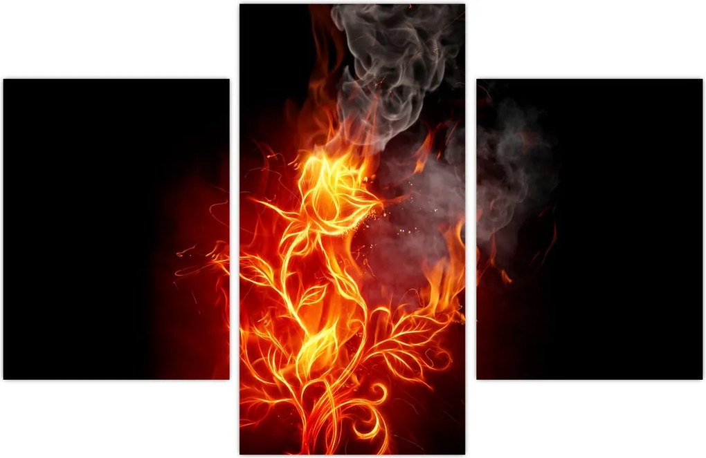 Tablou - Trandafiri în foc (90x60 cm)