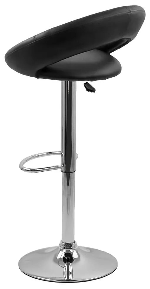Scaun bar negru ABS 151 din piele sintetică cu suport picioare si aspect contemporan
