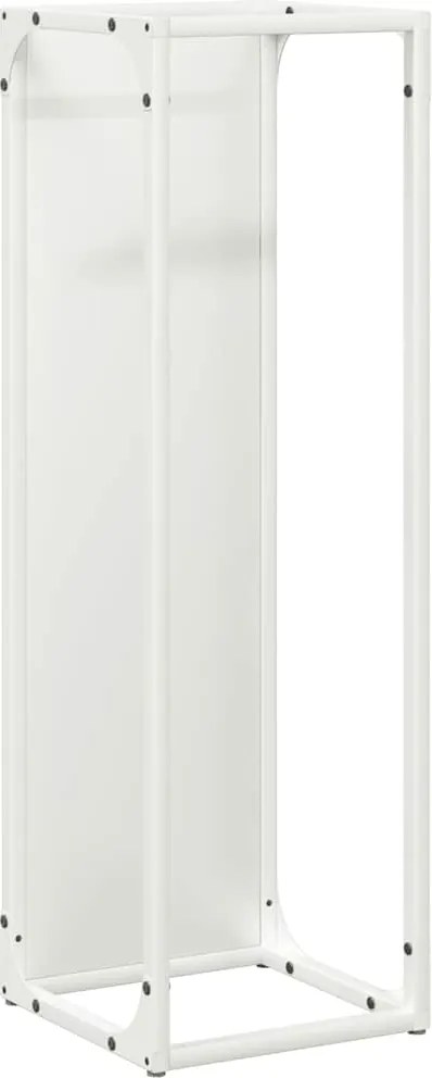 vidaXL Suport pentru lemne de foc alb 25x25x80 cm Oțel laminat la rece
