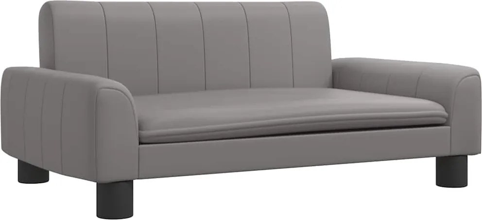 vidaXL Canapea pentru copii, gri, 70x45x30 cm, piele ecologică