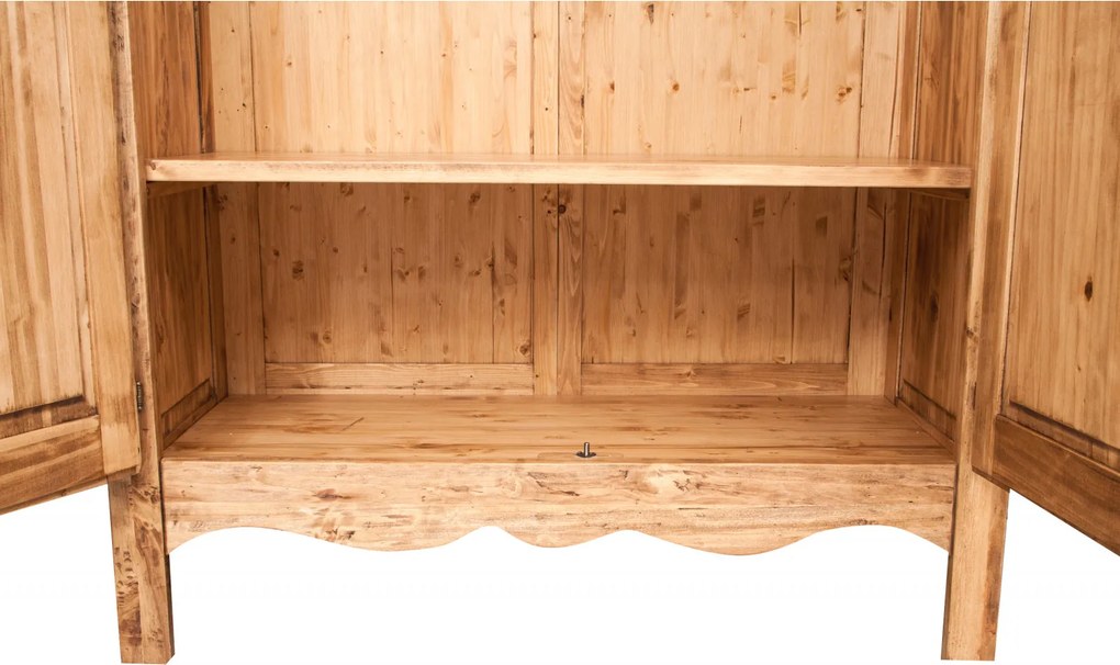 Dulap, L127 59 H204 cm, natur antic, lemn masiv