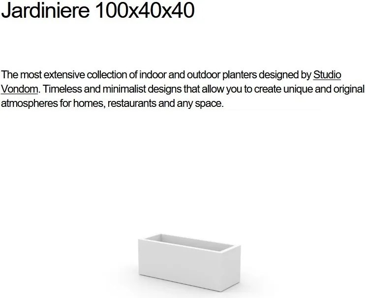 Jardiniera plante design decorativ exterior/interior JARDINIERE 100x40x40cm