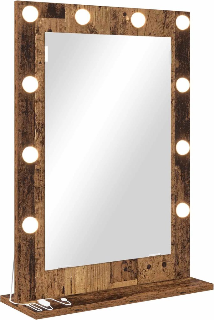 vidaXL Oglindă de toaletă Dreptunghiular Lemn vechi 70 x 50 x 18 cm