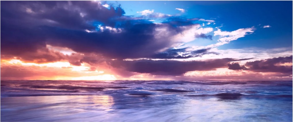 Tablou - Apus de soare la mare (120x50 cm)