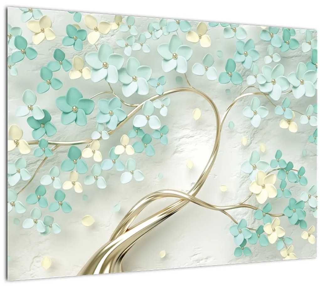 Tablou - Copac auriu înflorit (70x50 cm)