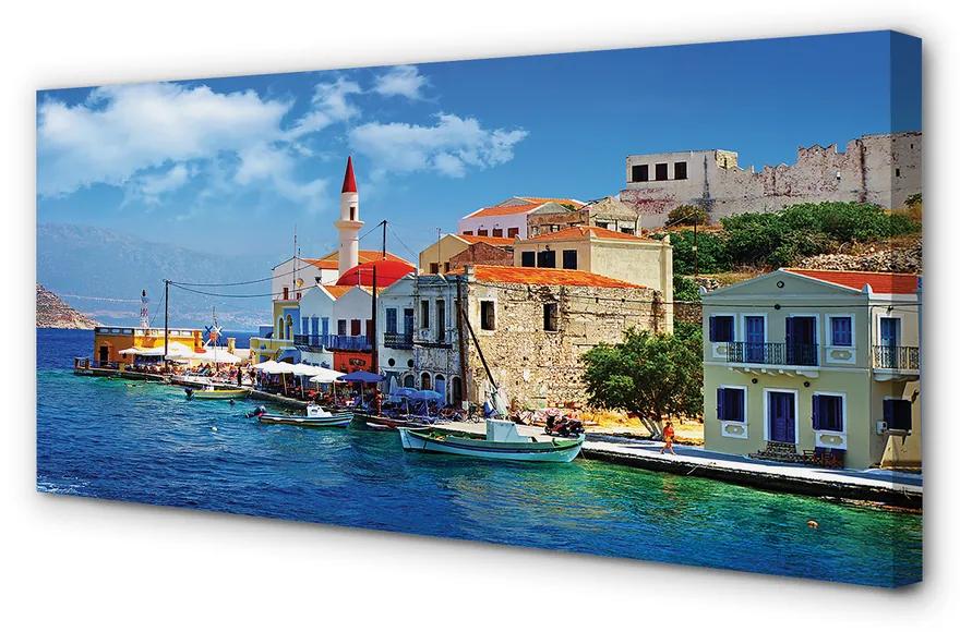 Tablouri canvas Grecia munți coasta mării