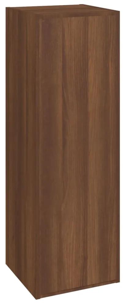Comode TV, 2 buc., stejar maro, 30,5x30x90 cm lemn prelucrat 2, Stejar brun, 30.5 x 30 x 90 cm