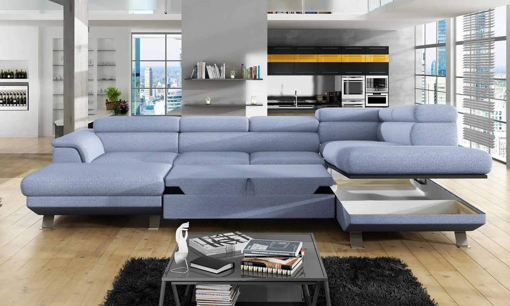 Coltar living extensibil Phoenix XL pe dreapta – L340 x l220 x h98 cm