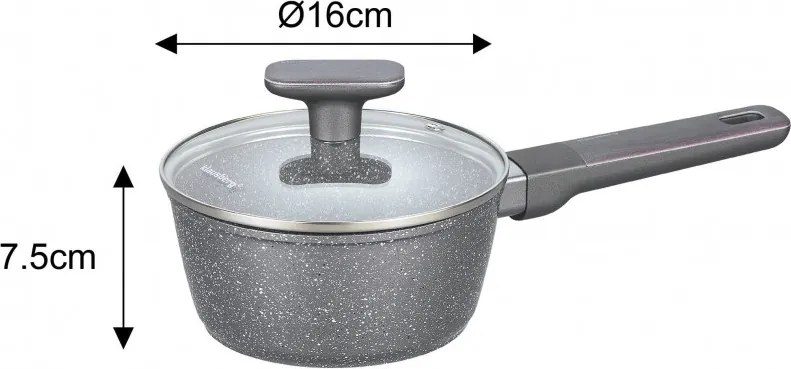 Se oale si tigai Klausberg KB 7832, 12 piese, Acoperire marmura, Inductie, Gri