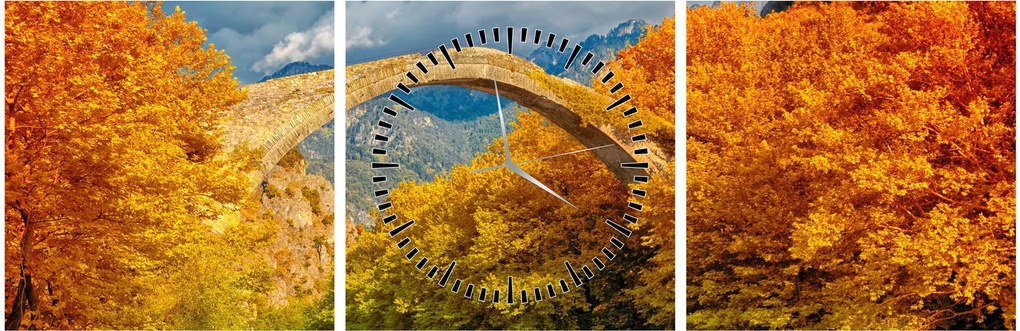 Tablou - Podul Konitsa (cu ceas) (90x30 cm)