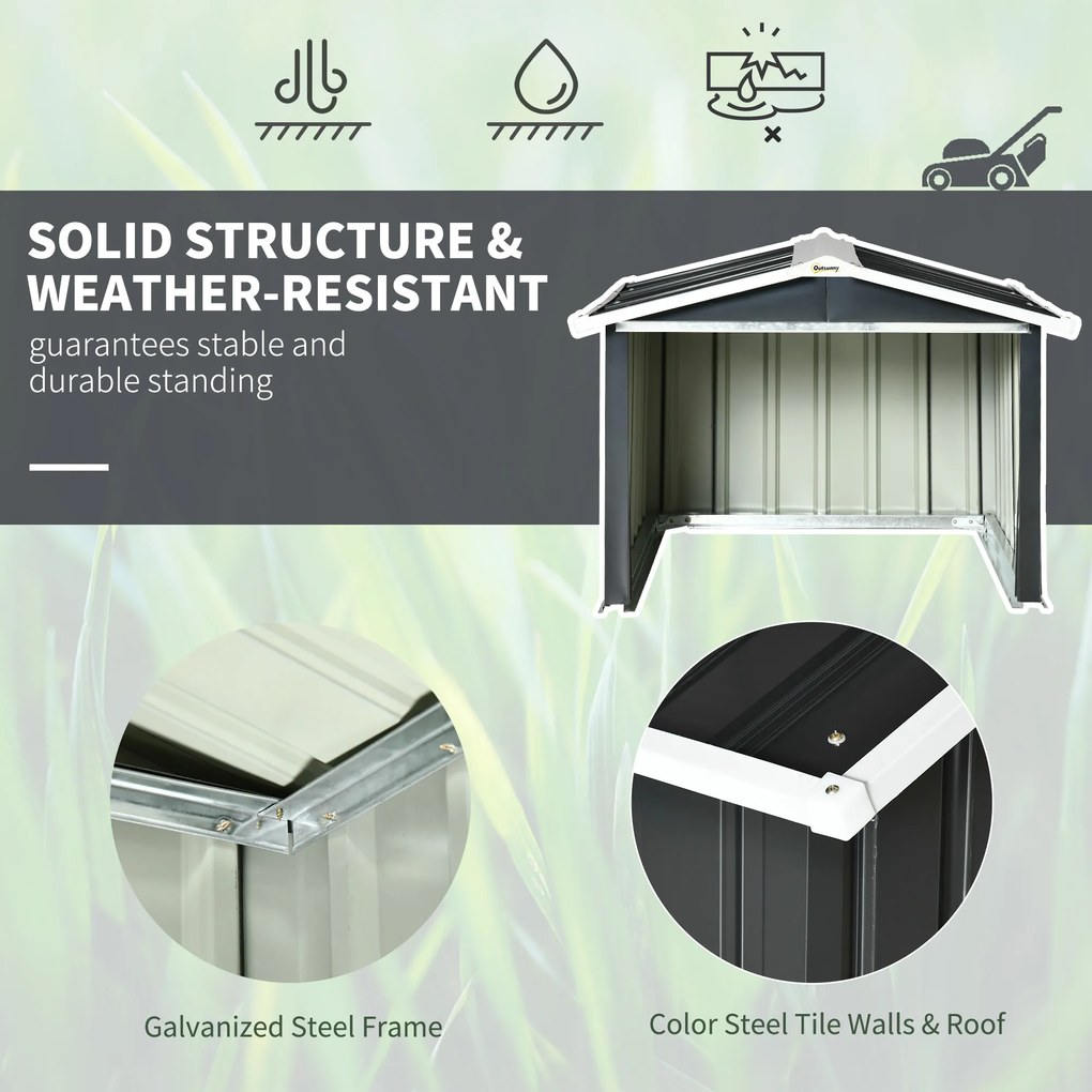 Outsunny Adăpost pentru mașina de tuns iarba robotică, garaj pentru robot, shed din oțel gri | Aosom Romania