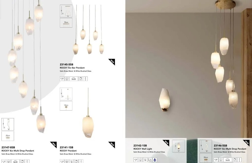 Lustra moderna cu 5 pendule Rocky