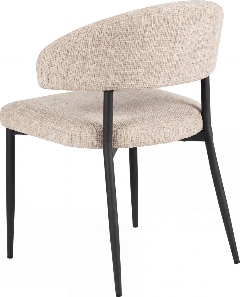 MAZZONI EXPORT IRIS Bej (material Juto 4) / picioare negre - SCAUN MODERN TAPIȚAT PENTRU SALON/SUFRAGERIE LOFT