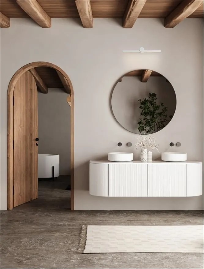 Aplica de perete LED pentru oglinda baie IP54 BREGGO alb, 61cm