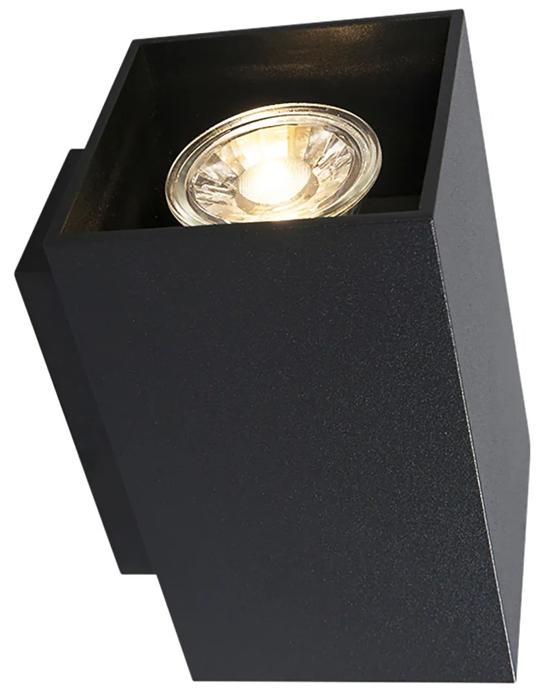Set de 2 aplice moderne negre pătrate cu 2 lumini - Sandy