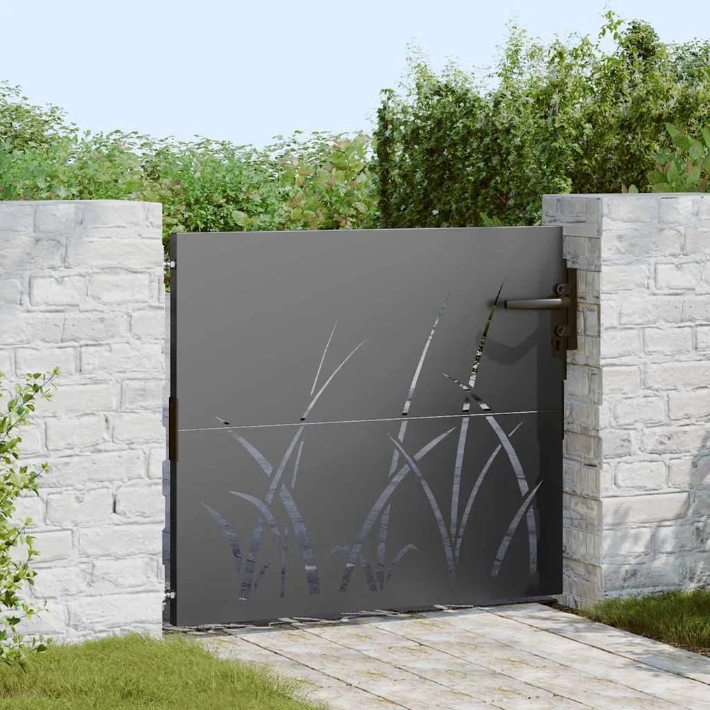 vidaXL Poartă de grădină Negru 85 x 100 cm Oțel vopsit în pulbere