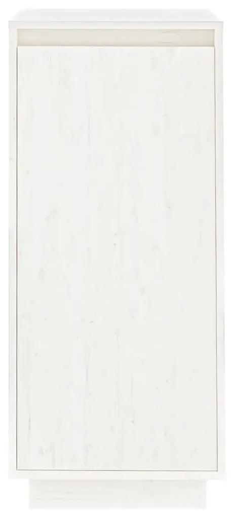 Pantofar, alb, 35x35x80 cm, lemn masiv de pin Alb, 1, 1