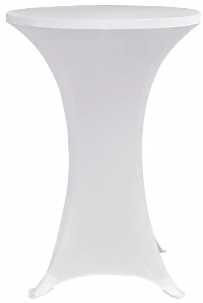 Husa de masa cu picior O70 cm, 4 buc., alb, elastic 4, Alb, 70 cm