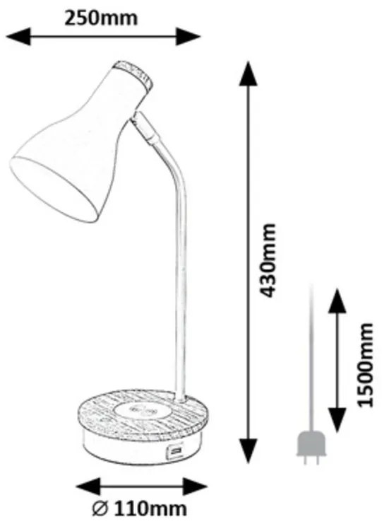 Lampă de masă Rabalux 74001 Mosley, alb