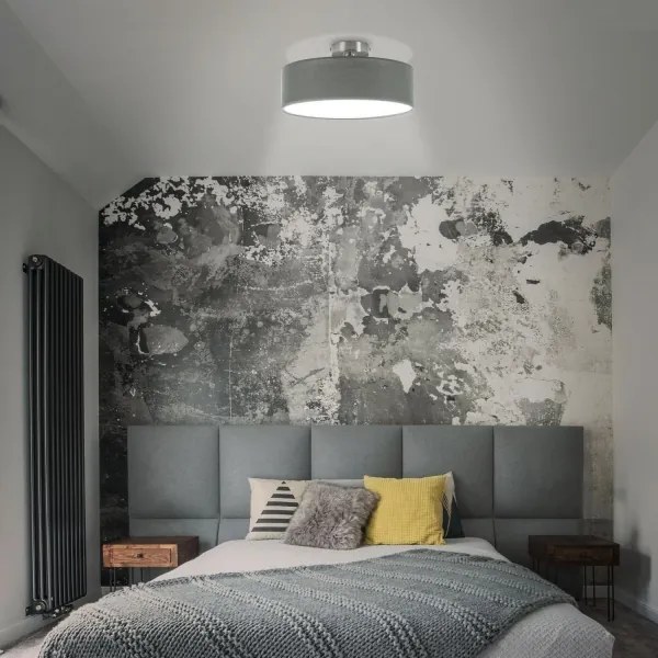 Plafonieră Briloner 3375-024 1xE27/40W/230V d. 30 cm gri