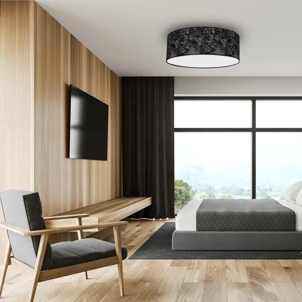 Plafonieră SATINO 3xE27/60W/230V neagră/gri