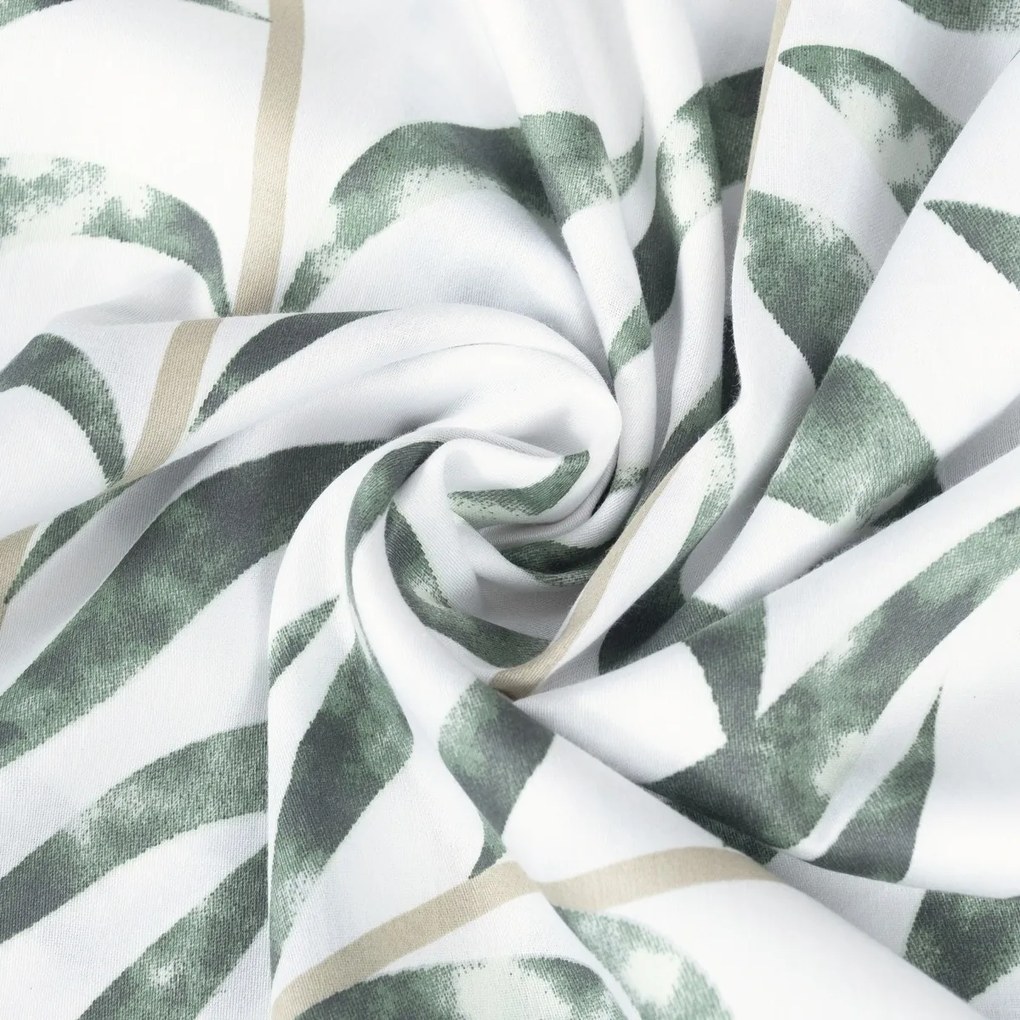 Lenjerie de pat Matex Satin Frunze tropicale , 140 x 200 cm, 70 x 90 cm