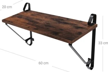 Set de 2 rafturi de perete SHELFY, maro/negru