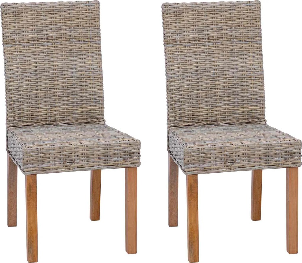 vidaXL Scaun de sufragerie 2 pcs Gri Kubu 45 x 54 x 93 cm