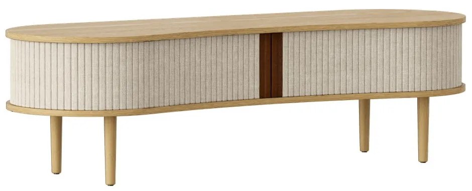 Masă TV bej/în culoare naturală cu aspect de lemn de stejar 140x40 cm Audacious – UMAGE