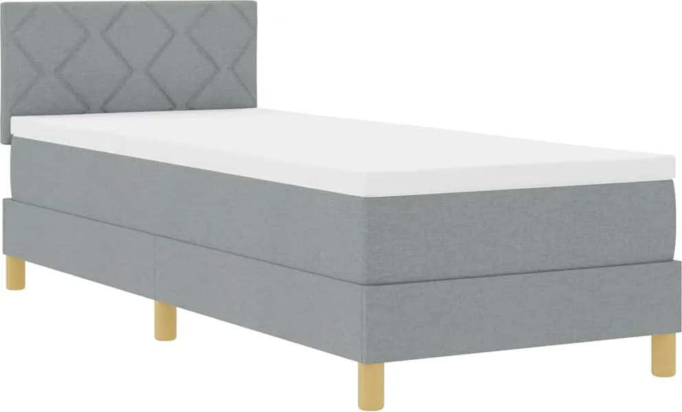 vidaXL Pat cu arc LED cu saltea Gri deschis 80 x 200 cm țesătură