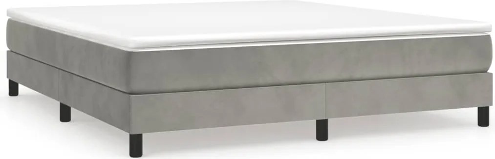 vidaXL Cadru de pat cu arcuri, gri deschis, 160x200 cm, catifea