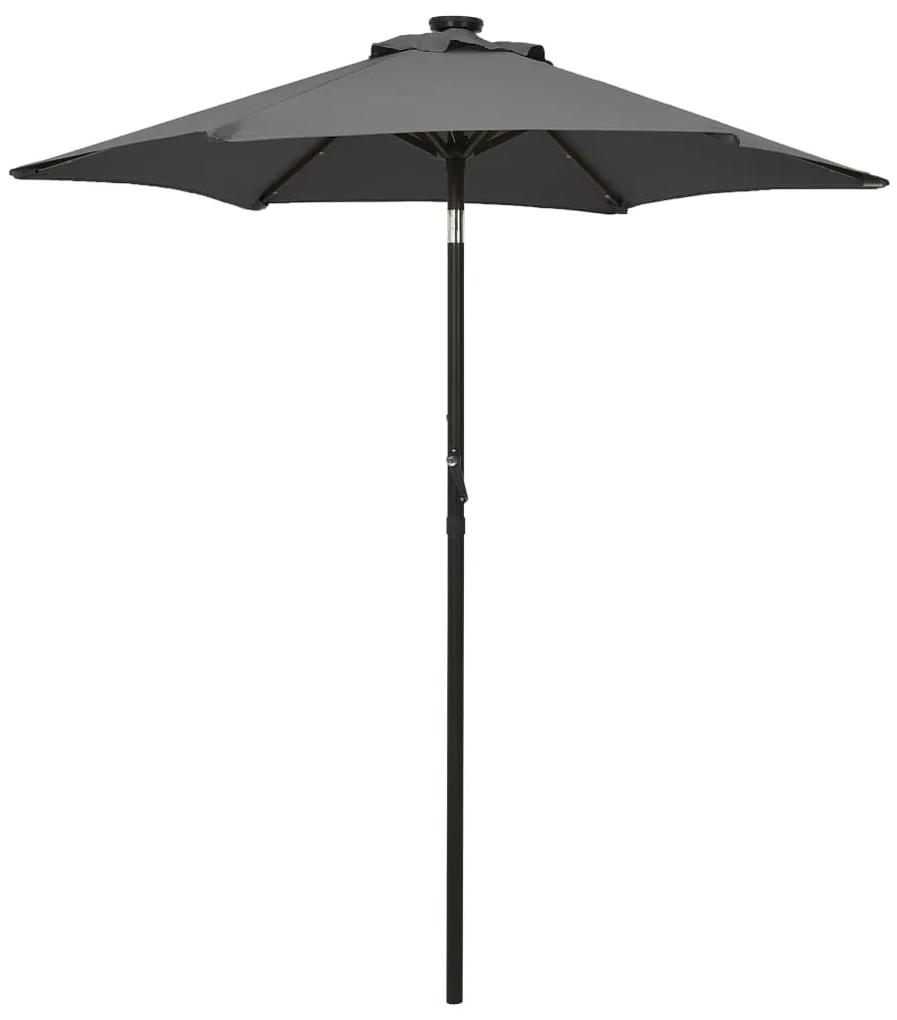 Umbrela de soare cu lumini LED, antracit, 200x211 cm, aluminiu Antracit