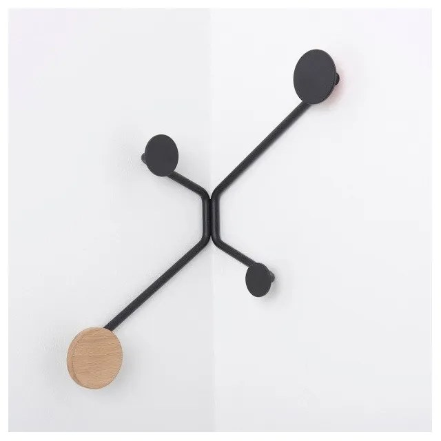 Cuier de perete pe colț Gazzda Hook, negru