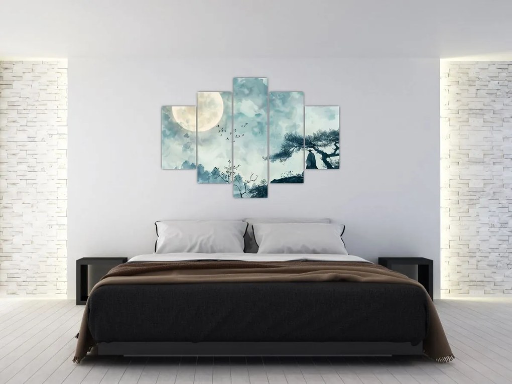 Tablou - Pictură cu lună plină (150x105 cm)