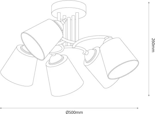Lustră aplicată PAFOS 5xE27/15W/230V neagră