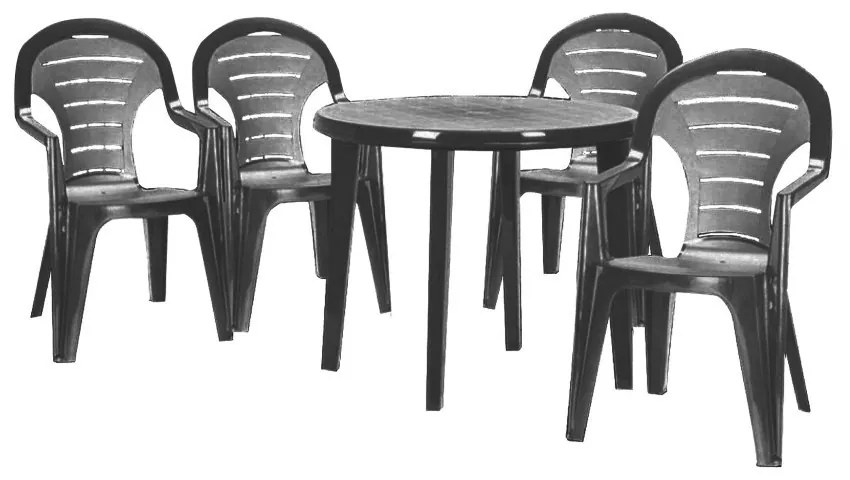 Set mobilier de grădină Bonaire 4+1, culoare grafit