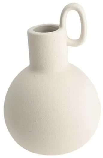Vaza Medium Archaic din ceramica, alb, 13.5x19 cm