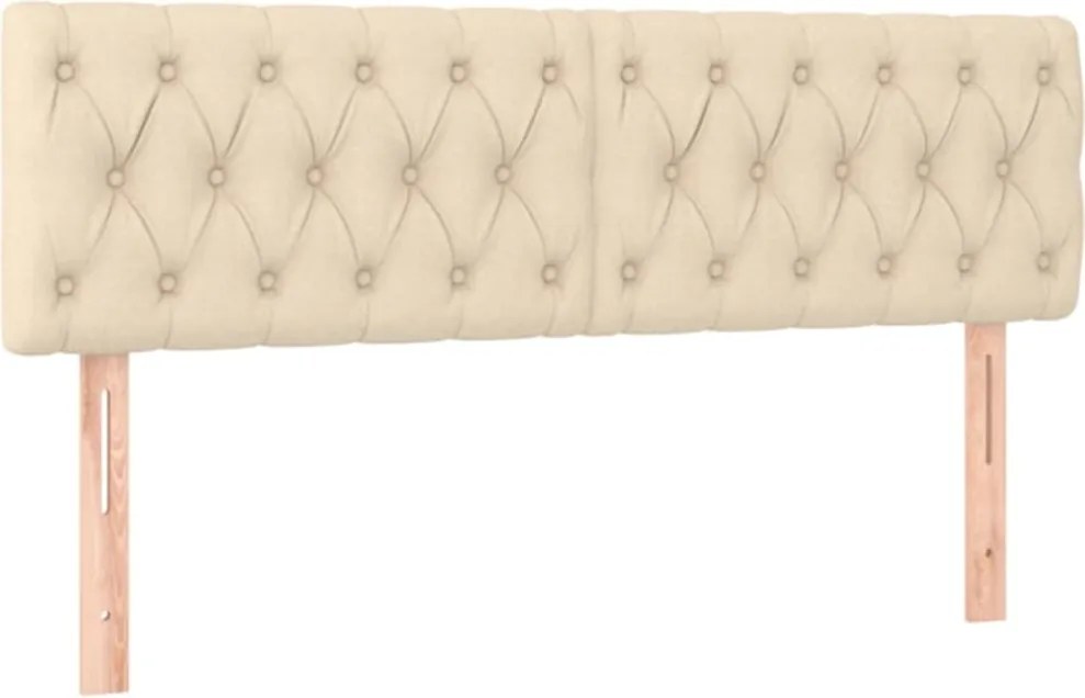 vidaXL Tăblii de pat, crem, 160x7x78/88 cm, textil
